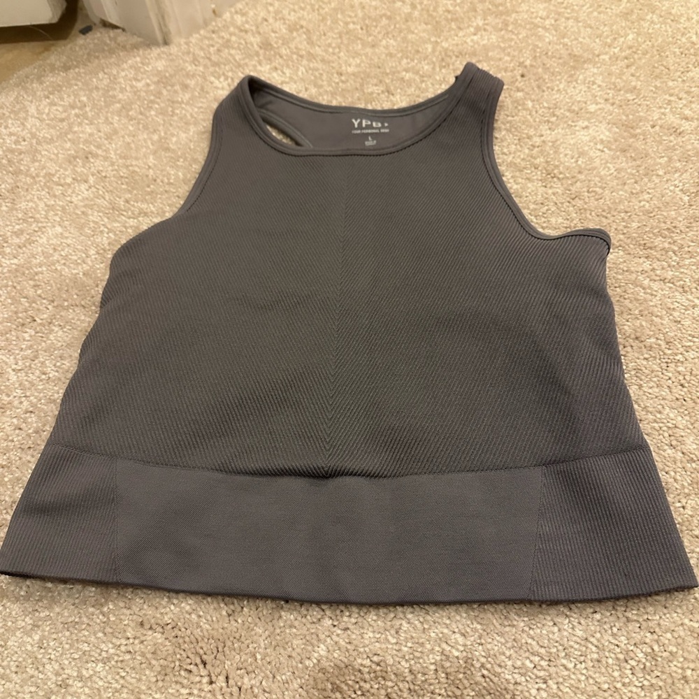 YPB Sports Bra Cropped Tank gray size Large